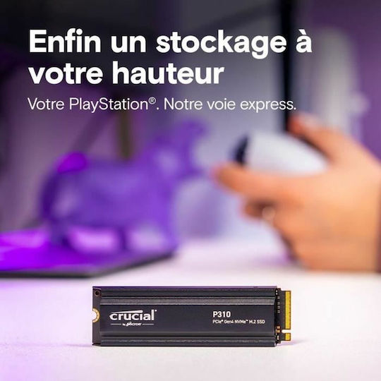 Crucial P310 SSD 4TB M.2 Type with PCI Express 4.0 Connection and Heatsink CT4000P310SSD5