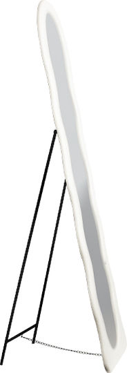 Asymmetrischer Boden- oder Standspiegel mit Weißem Metallischem Rahmen 170x48cm
