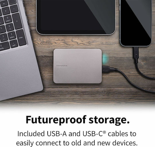 Toshiba Canvio Flex USB 3.2 Externe HDD 1TB 2.5" Silber