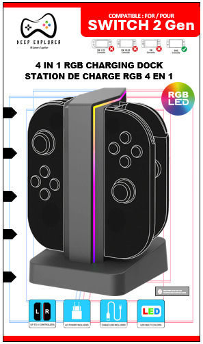 Deep Explorer 4 In 1 Charging Station Nintendo Switch 2