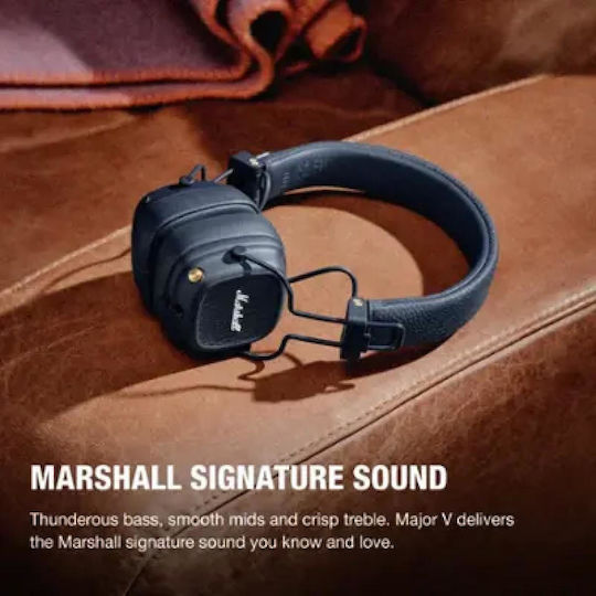 Marshall Major V Wireless / Wired On Ear Headphones with 100 hours of Operation and Quick Charge Midnight Blue