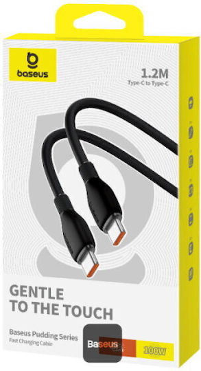 Baseus Зареждащ USB 2.0 Кабел USB-C Мъжки - USB-C 100W PD Черен 1.2m