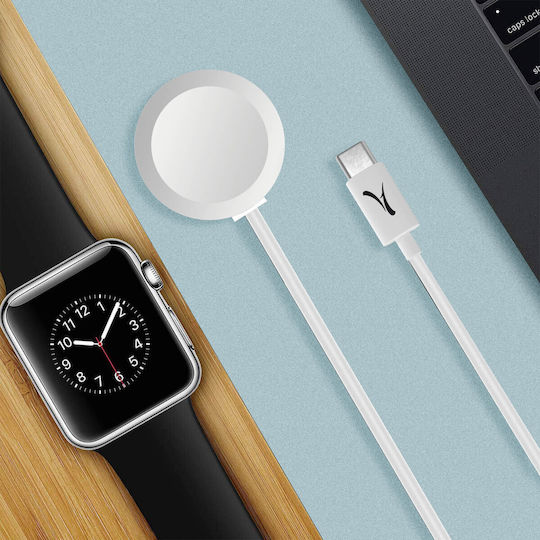 Cable Magnetic Usb-c Apple Watch Fast Secure Charge 1m Akashi White