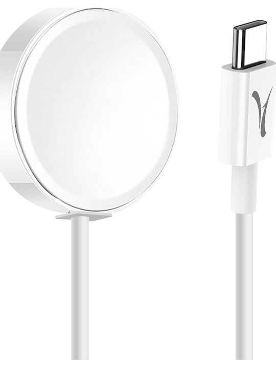 Magnetisches Usb-c Kabel Apple Watch Schnelles Sicheres Laden 1m Akashi Weiß
