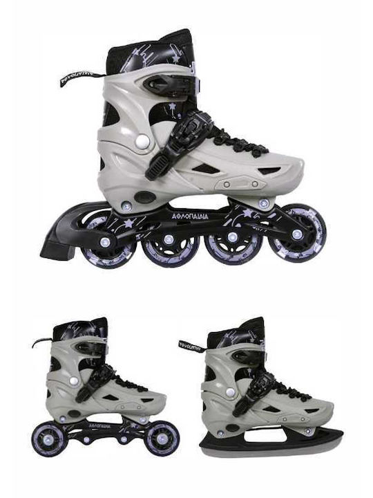 Αθλοπαιδιά Inline Αυξομειούμενα Rollers Γκρι Ενηλίκων/Παιδικά