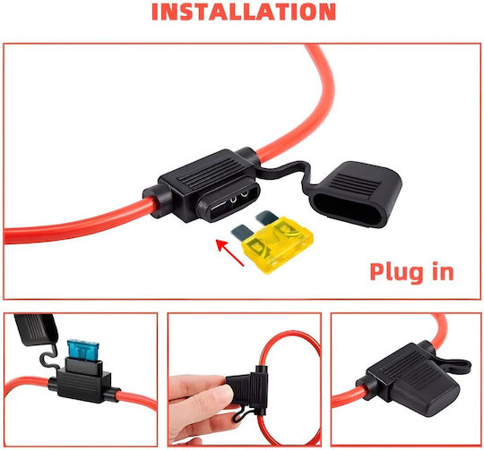 Fuse Socket 14 Awg Cable Universal Sealed High Current