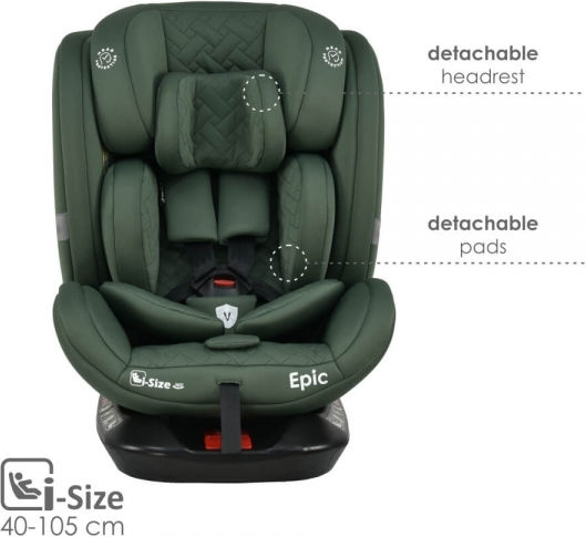 Bebe Stars Epic Καθισματάκι Αυτοκινήτου i-Size με Isofix Forest Green 0-36 kg