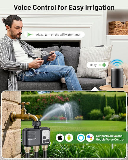 Irrigation Programmer Battery 3 Outputs with Wi-Fi