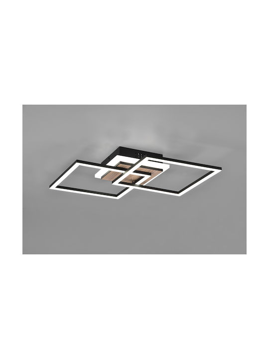 Trio Lighting Deckenleuchte 57.5cm Schwarz mit Integrierter LED und Fernbedienung