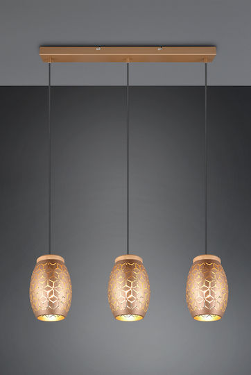 Trio Lighting Lustră Maro Calea ferată cu Dulie E27 71x15x150cm.