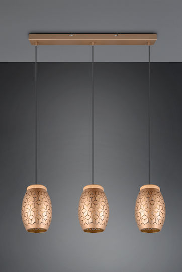 Trio Lighting Lustră Maro Calea ferată cu Dulie E27 71x15x150cm.