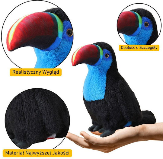 Plush Toucan Bird Stuffed Toy Cuddle Blue 20cm Edukamp