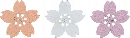 Titanum Wooden Decorative Flower for DIY Crafts Pink 36pcs 2.4x2.4cm