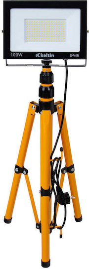 Led Projector 2 X 100 W Telescopic Tripod Construction Cool White 6500 K Keltin K02062