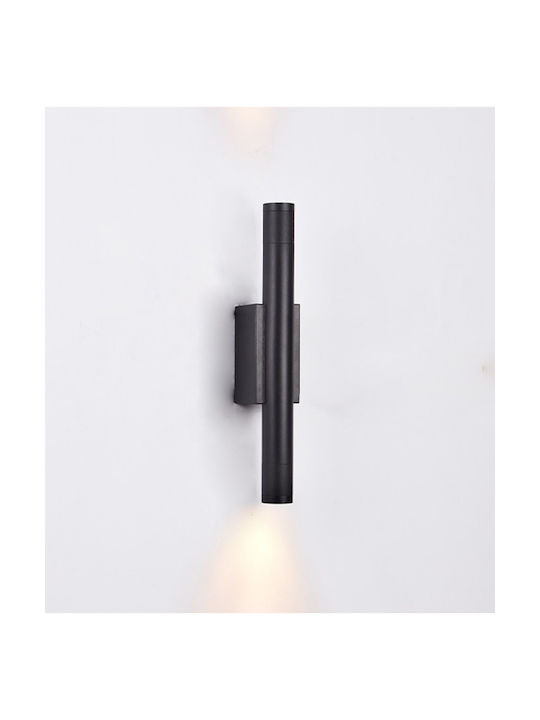 Inlight Lamp Wall with Integrated LED and Warm White Light Black 30x6cm