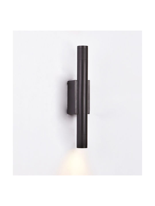Inlight Lamp Wall with Integrated LED and Warm White Light Black 30x6cm