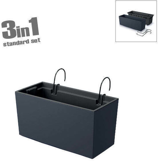 Marhome Urbi Case Кутия за саксии Пластмаса Въглени 58x18x19.5см.