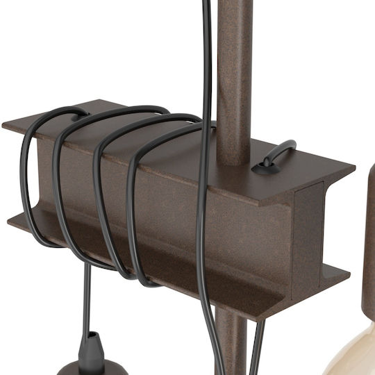 Eglo Townshend Vintage Floor Lamp H169xW26cm. with Socket for Bulb E27 Brown