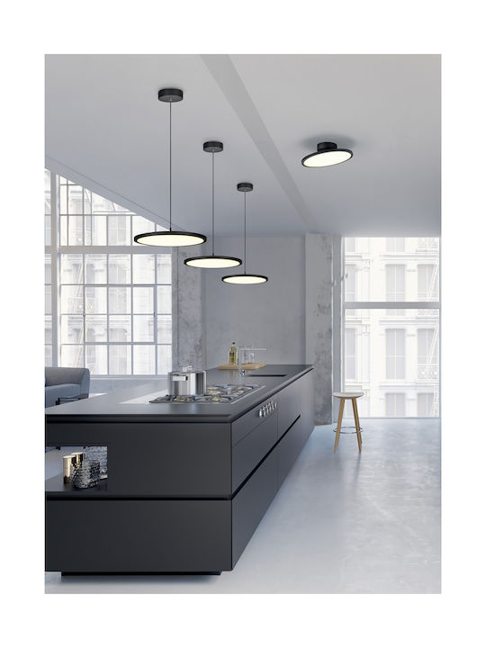 Trio Lighting Tray Deckenleuchte 40cm Schwarz mit Integrierter LED
