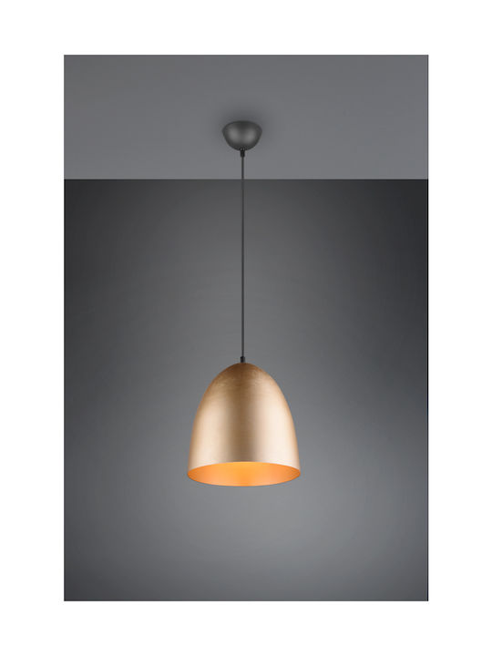 Trio Lighting Tilda Pendant Light Gold Bell with Socket E27 25x150cm