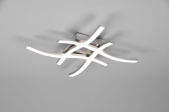 Trio Lighting Route Πλαφονιέρα Οροφής 46εκ. Ασημί με Ενσωματωμένο LED