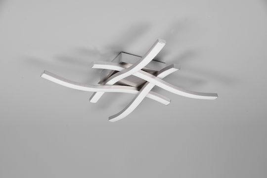 Trio Lighting Route Πλαφονιέρα Οροφής 46εκ. Ασημί με Ενσωματωμένο LED