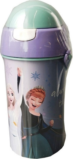 Gim Frozen Ii Sticlă Pentru Copii Din Plastic Frozen Termos Cu Pai Gri 500ml