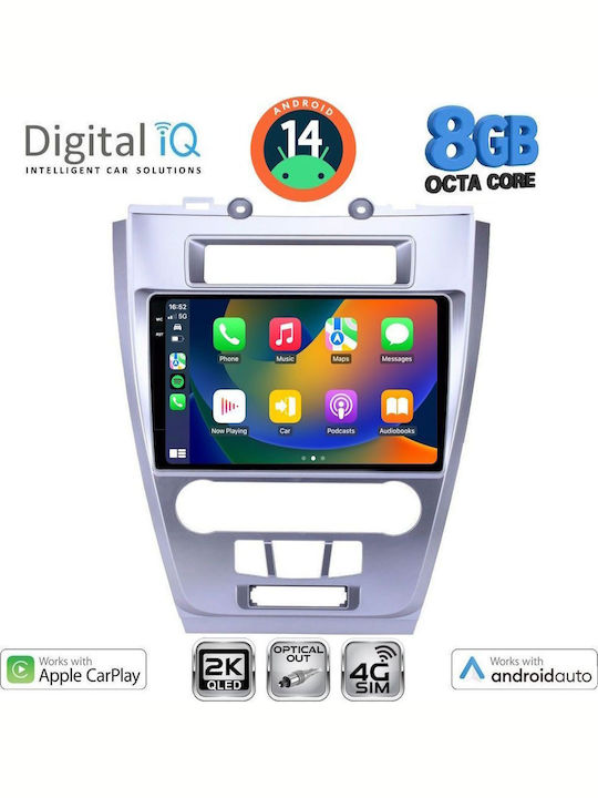 Digital IQ Car Audio System for Ford Fusion 2012-2017 (Bluetooth/USB/WiFi/GPS/Apple-Carplay/Android-Auto) with Touch Screen 10"