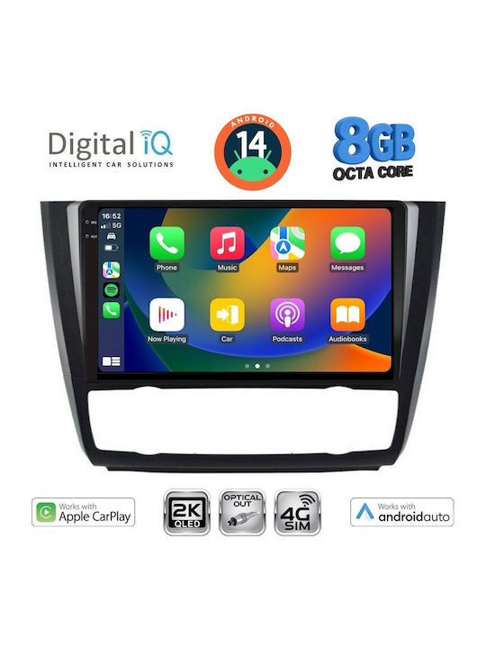 Digital IQ Car Audio System for BMW Series 1 2004-2013 with Clima (Bluetooth/USB/WiFi/GPS/Apple-Carplay/Android-Auto) with Touch Screen 9"
