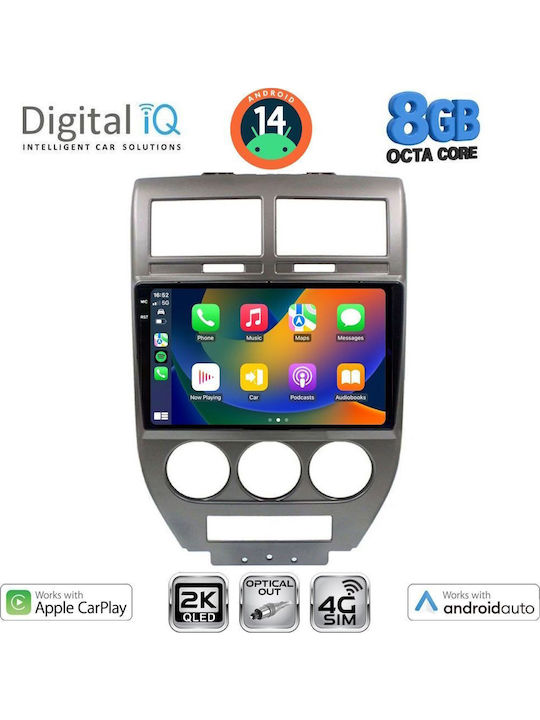 Digital IQ Car Audio System for Jeep Compass / Patriot 2007-2016 (Bluetooth/USB/WiFi/GPS/Apple-Carplay/Android-Auto) with Touch Screen 10"