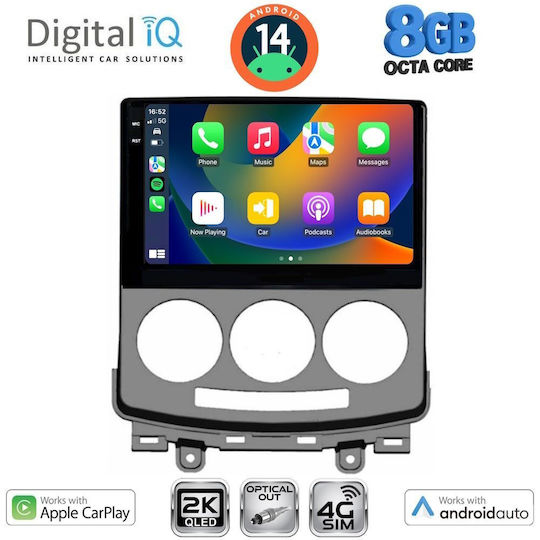 Digital IQ Car Audio System for Mazda 5 2004-2010 (Bluetooth/USB/WiFi/GPS/Apple-Carplay/Android-Auto) with Touch Screen 9"