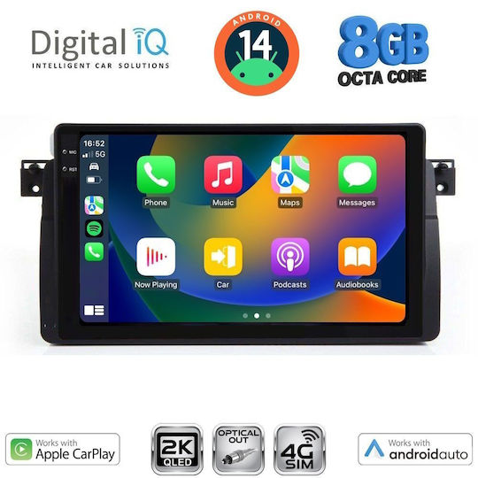 Digital IQ Ηχοσύστημα Αυτοκινήτου για BMW E46 1998-2005 (Bluetooth/USB/WiFi/GPS/Apple-Carplay/Android-Auto) με Οθόνη Αφής 9"