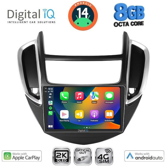 Digital IQ Car Audio System for Chevrolet Trax 2014-2022 (Bluetooth/USB/WiFi/GPS/Apple-Carplay/Android-Auto) with Touch Screen 9"