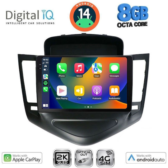 Digital IQ Car Audio System for Chevrolet Cruze 2008-2012 (Bluetooth/USB/WiFi/GPS/Apple-Carplay/Android-Auto) with Touch Screen 9"