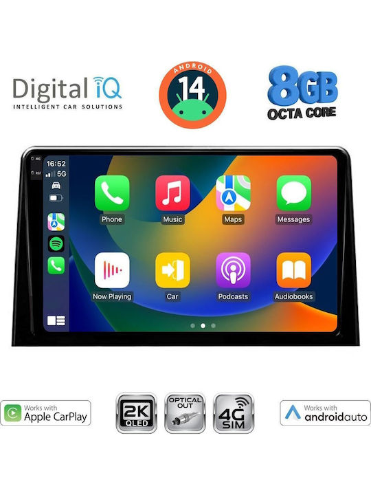Digital IQ Автомобилна Аудио Система (Блутут/USB/WiFi/GPS/Apple-Carplay/Android-Auto) с Тъчскрийн 10"