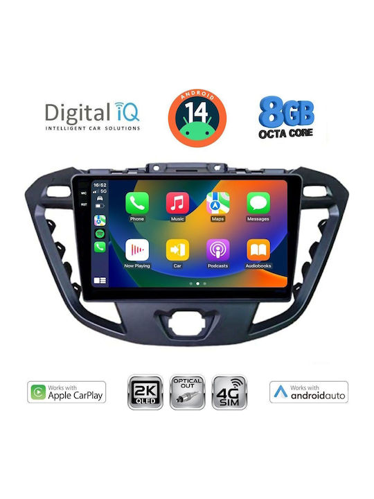 Digital IQ Car Audio System for Ford Transit Custom / Tourneo Custom 2013-2019 (Bluetooth/USB/WiFi/GPS/Apple-Carplay/Android-Auto) with Touch Screen 9"
