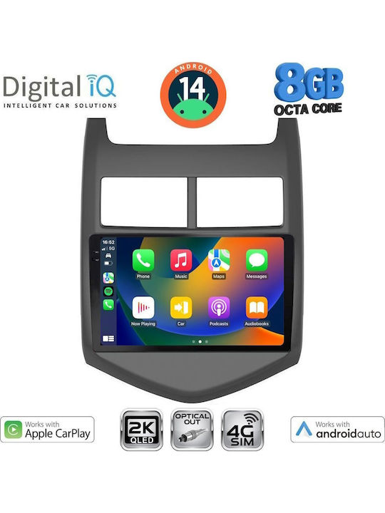 Digital IQ Auto-Audiosystem für Chevrolet Aveo 2011-2014 (Bluetooth/USB/WiFi/GPS/Apple-Carplay/Android-Auto) mit Touchscreen 9"