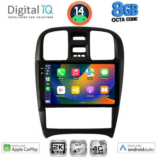 Digital IQ Car Audio System for Hyundai Sonata 2000-2006 (Bluetooth/USB/WiFi/GPS/Apple-Carplay/Android-Auto) with Touch Screen 9"