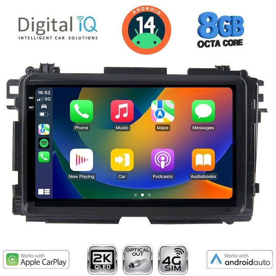 Digital IQ Ηχοσύστημα Αυτοκινήτου για Honda HR-V 2015-2021 (Bluetooth/USB/WiFi/GPS/Apple-Carplay/Android-Auto) με Οθόνη Αφής 9"