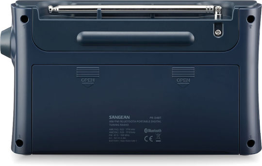 Sangean PR-D4BT Φορητό Ραδιόφωνο Μπαταρίας με Bluetooth Dark Blue