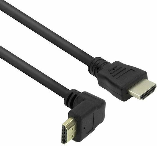 Intronics Angle (90°) Cable HDMI male - HDMI male 2m Μαύρο