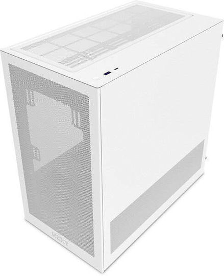 NZXT H3 Flow Gaming Mini Tower Κουτί Υπολογιστή με Πλαϊνό Παράθυρο Λευκό