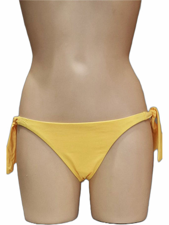 Solids Bikini Brazil με Κορδονάκια Κίτρινο