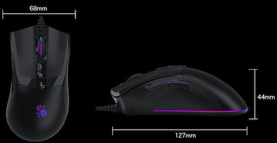 A4Tech W90 Max RGB Gaming Ποντίκι 10000 DPI Μαύρο