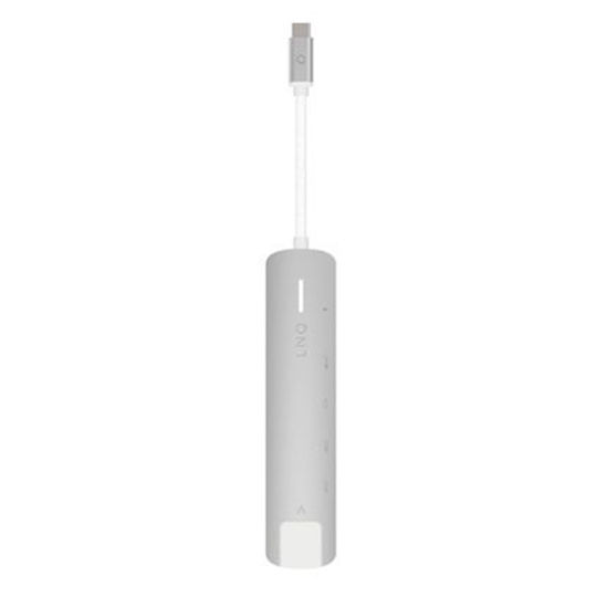 LinQ 6in1 Pro USB-C Докинг станция с HDMI 4K PD Етърнет Бял