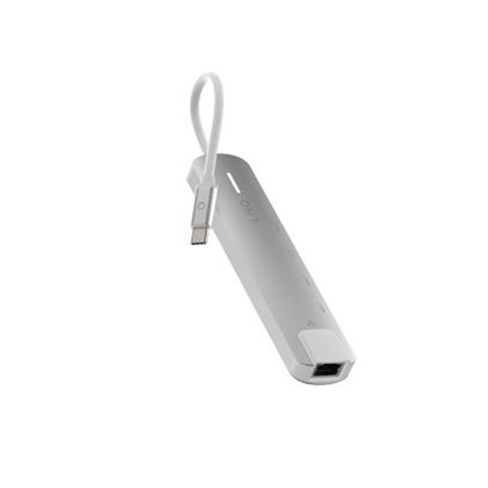 LinQ 6in1 Pro USB-C Докинг станция с HDMI 4K PD Етърнет Бял