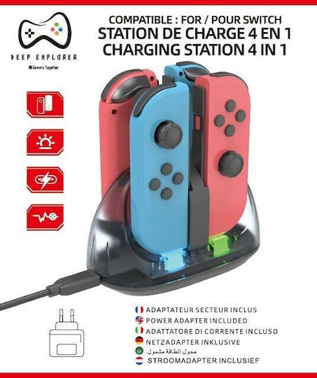 Deep Explorer 4 In 1 Charging Station Nintendo Switch