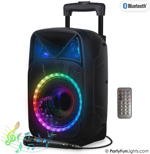 Party Karaoke Speaker with Wired Microphone and Lighting Effects Black