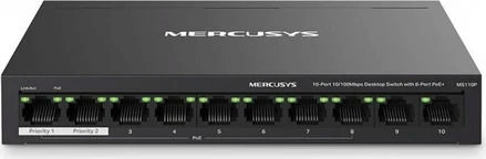 Mercusys MS110GMP v1 Unverwaltet L2 PoE+ Switch mit 8 Ports Gigabit (1Gbps) Ethernet