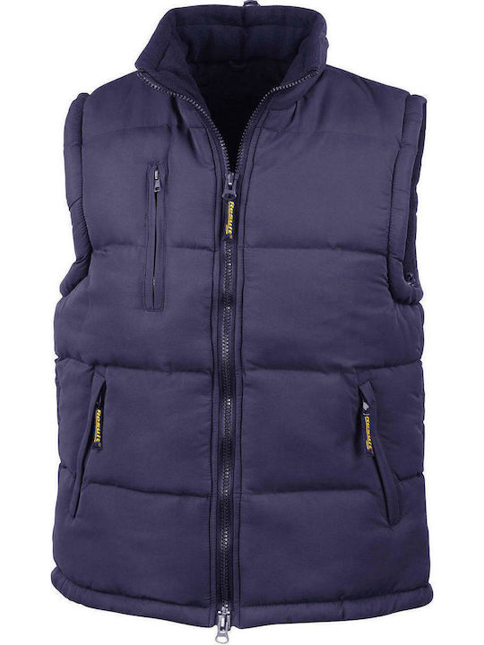 Sleeveless Jacket Puffer Windproof Navy Blue